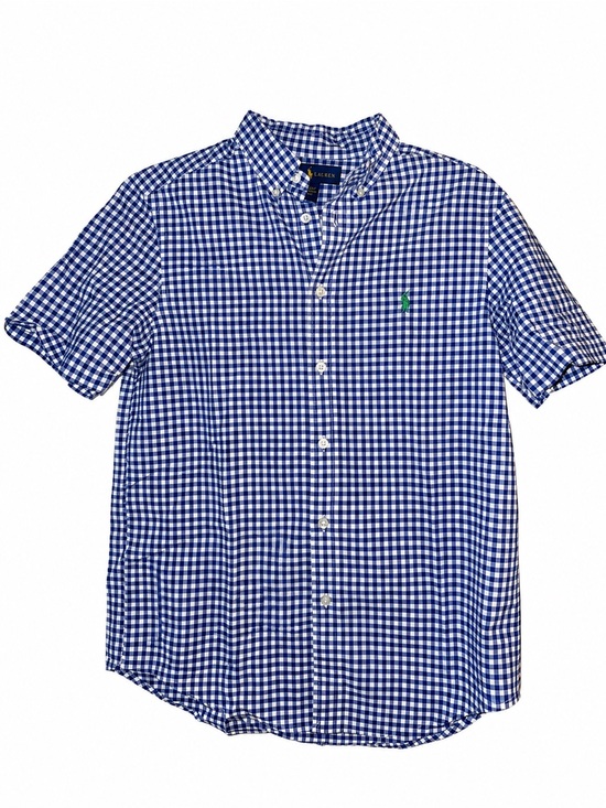 Ralph Lauren Other - Ralph Lauren Boys L 14-16 Blue Gingham Button Down Short Sleeve Shirt